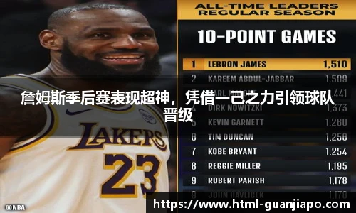 詹姆斯季后赛表现超神，凭借一己之力引领球队晋级